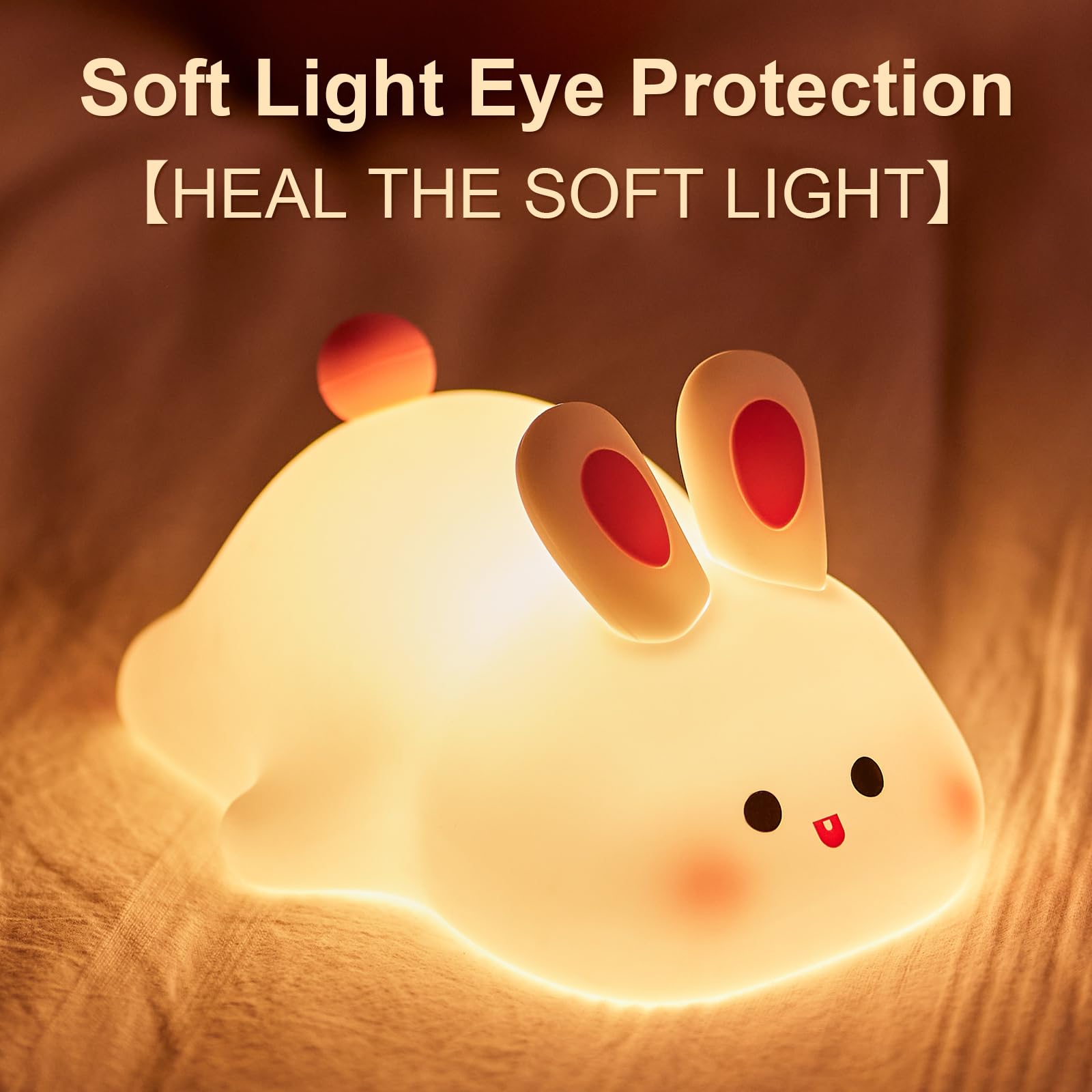Beszeith rechargeable bunny night light ready for midnight feeds