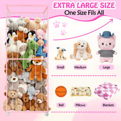 BETBEM stuffed animal storage with brake wheels enables easy, controlled movement.