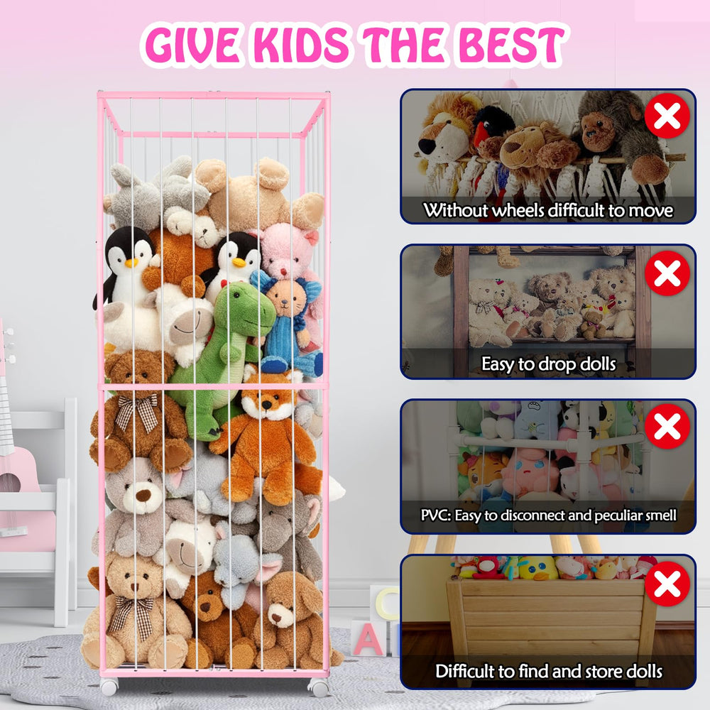 BETBEM storage with elastic cords for quick toy retrieval and visibility.