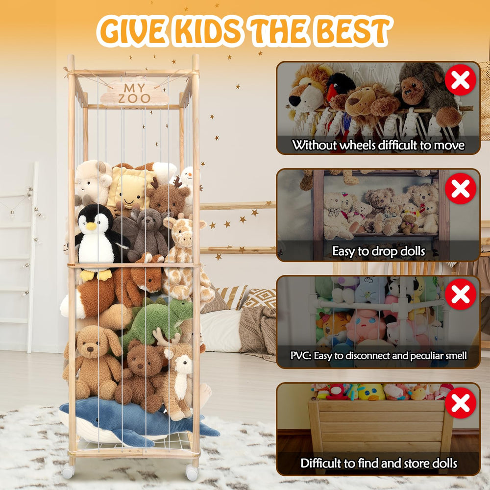 BETBEM stuffed animal storage zoo easy-assembly with clear instructions