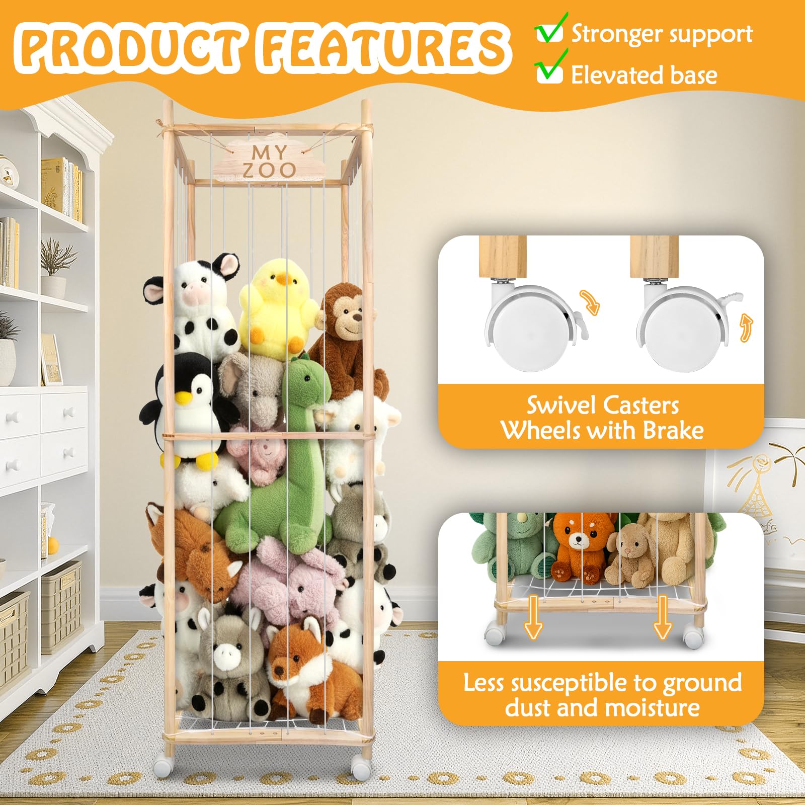 BETBEM stuffed animal storage zoo serves as a creative kids gift