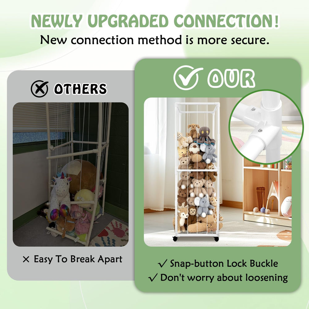 BETBEM 65-inch zoo storage with durable PVC frame for long-lasting playroom use
