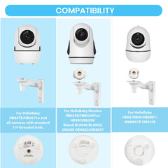 Betensh baby monitor mount two-install-methods demonstrates easy setup anywhere.