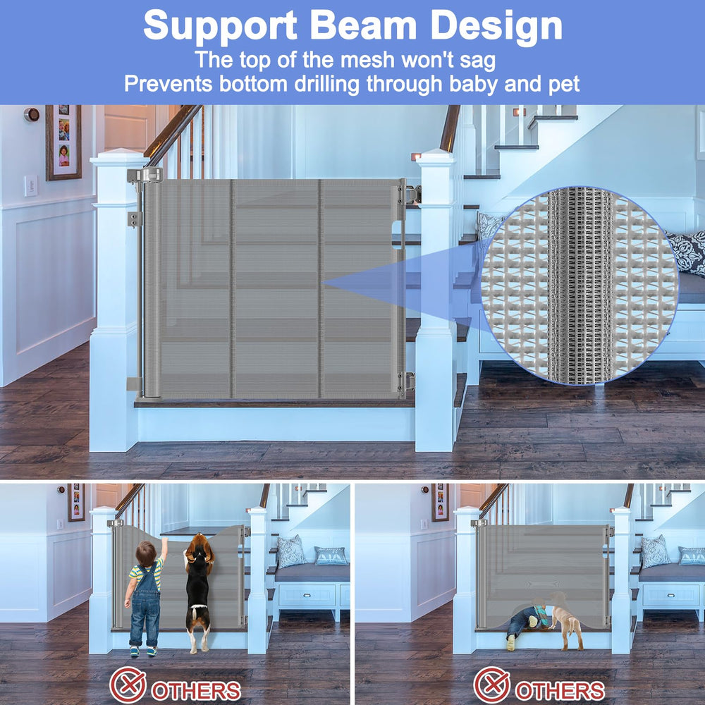 BETERTEK baby and pet gate shown for indoor/outdoor safe use.