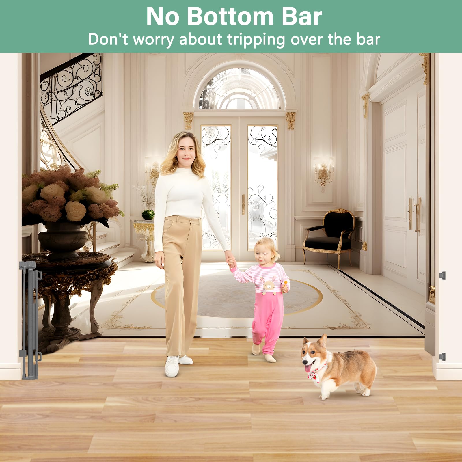 BETERTEK baseboard-friendly install slides around baseboards for a clean fit.