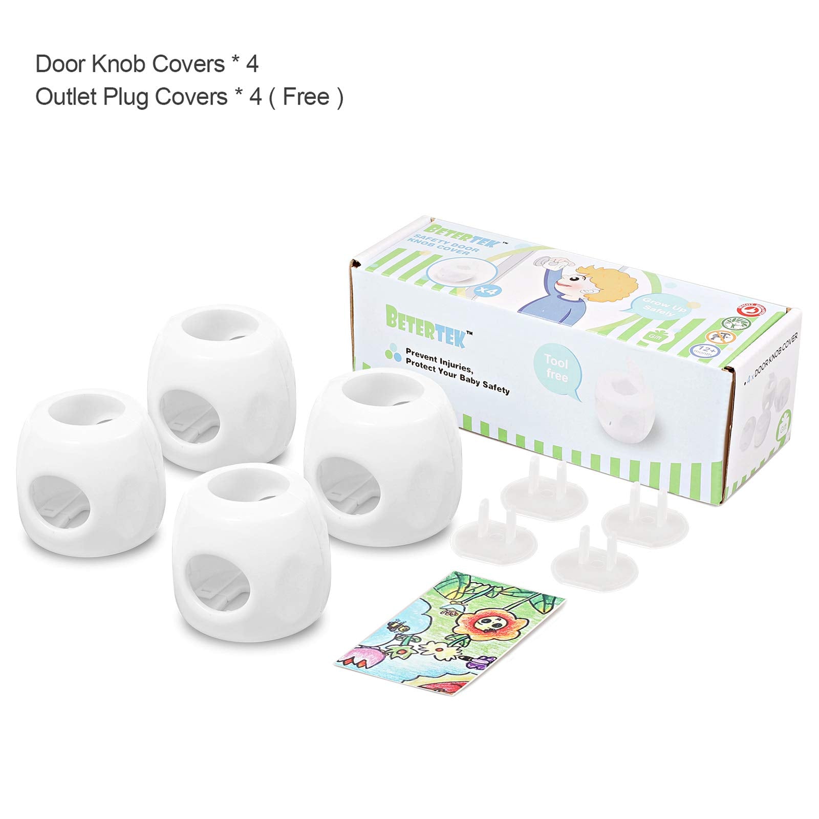 BETERTEK door knob safety cover double protection close-up emphasizes strong lock.