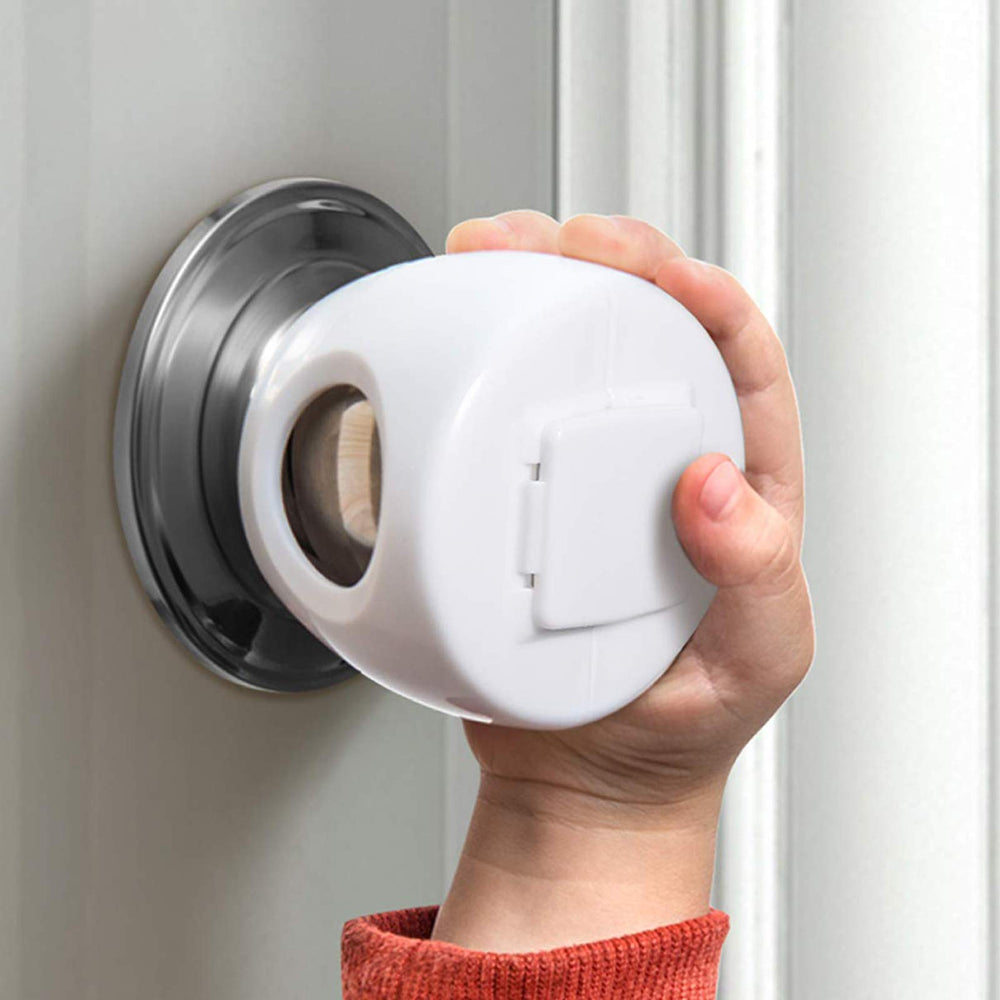 BETERTEK door knob safety cover front view shows quick, childproofing-ready fit.