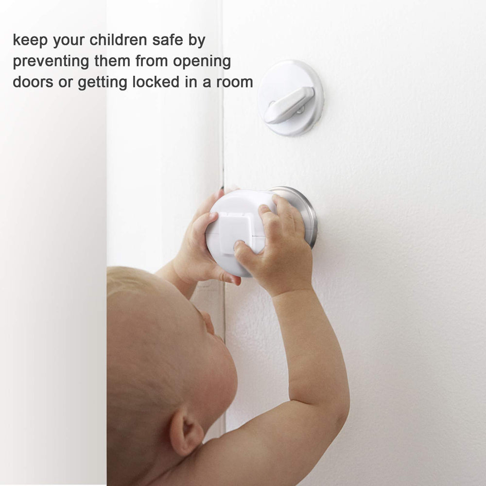 BETERTEK door knob safety cover upgraded snaps enable tool-free secure setup.