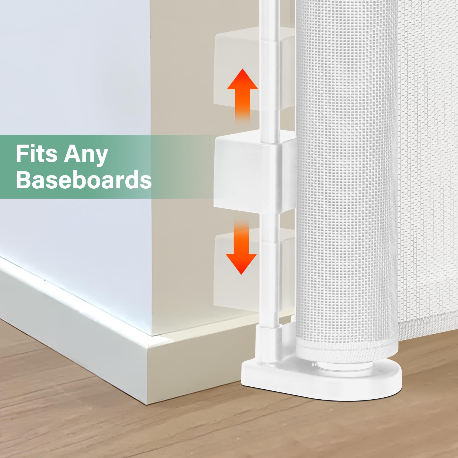 BETERTEK easy-roll-up mesh gate saves space when not in use.
