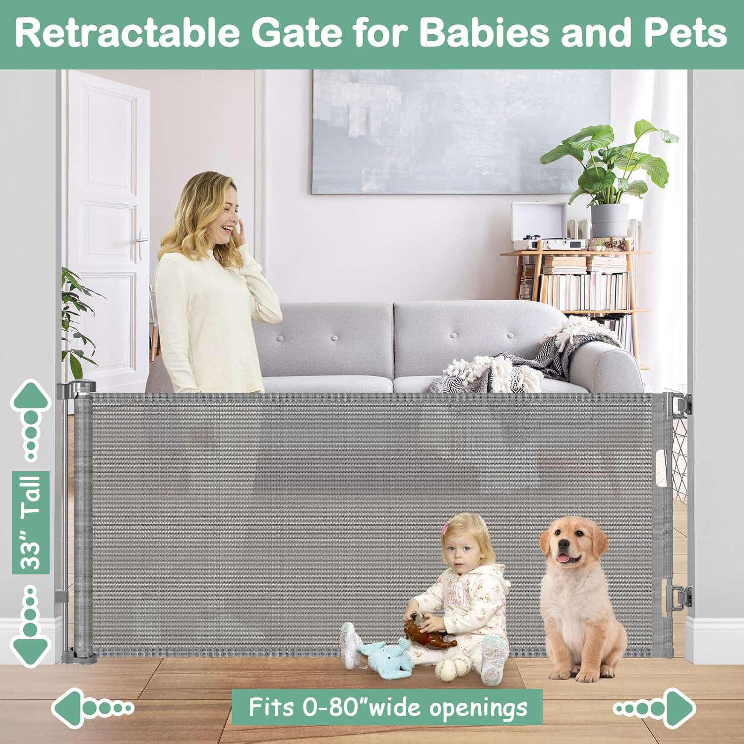 BETERTEK gate close-up anti-scratch mesh resists pet claws and tears.