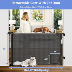 BETERTEK retractable gate cat door open, easy pet passage while supervising children.