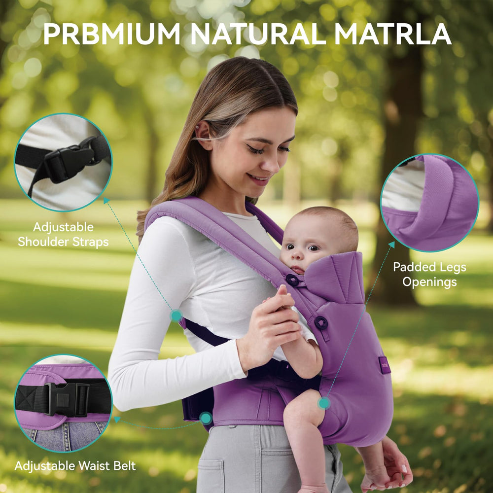 BethBear baby carrier ergonomic M-shape design supports hip-friendly position.