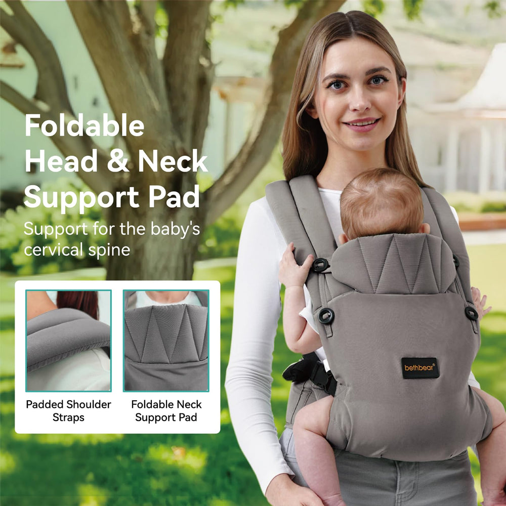 BethBear ergonomic M-shape design supports hip and spine alignment