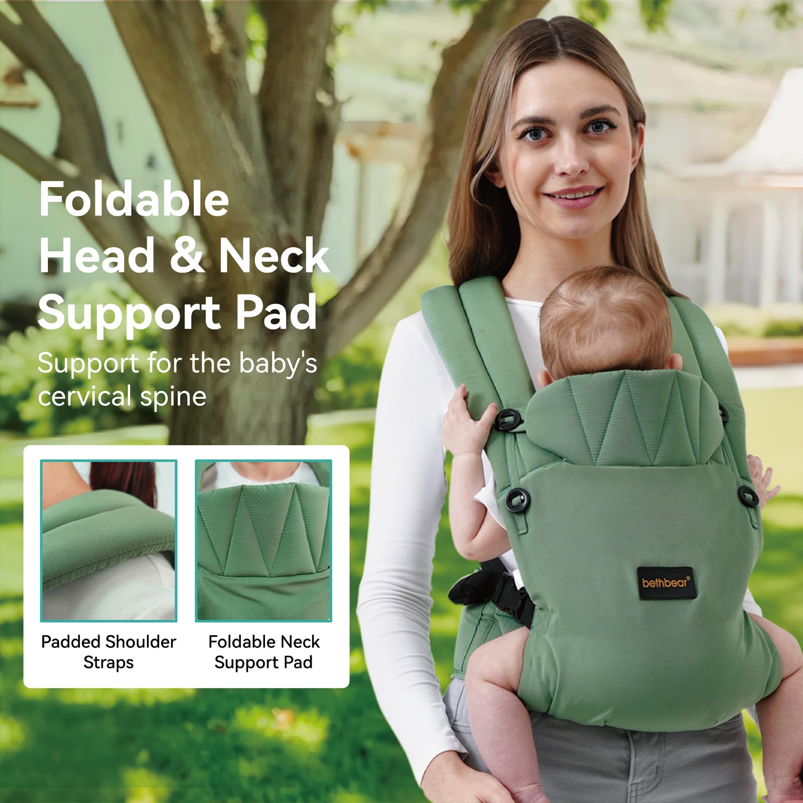 BethBear newborn in carrier for early days