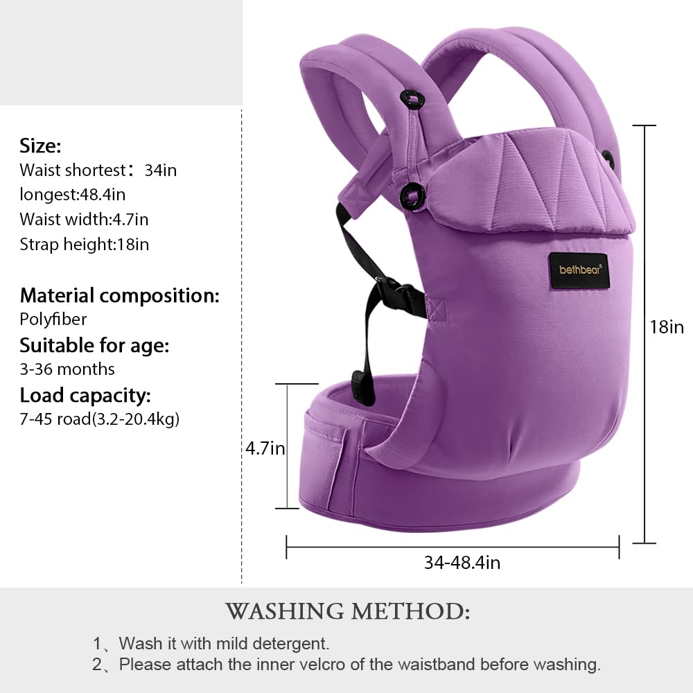 BethBear baby carrier newborn to toddler weight range supports growing child.