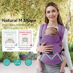 BethBear baby carrier X-shaped back design distributes weight for comfort.