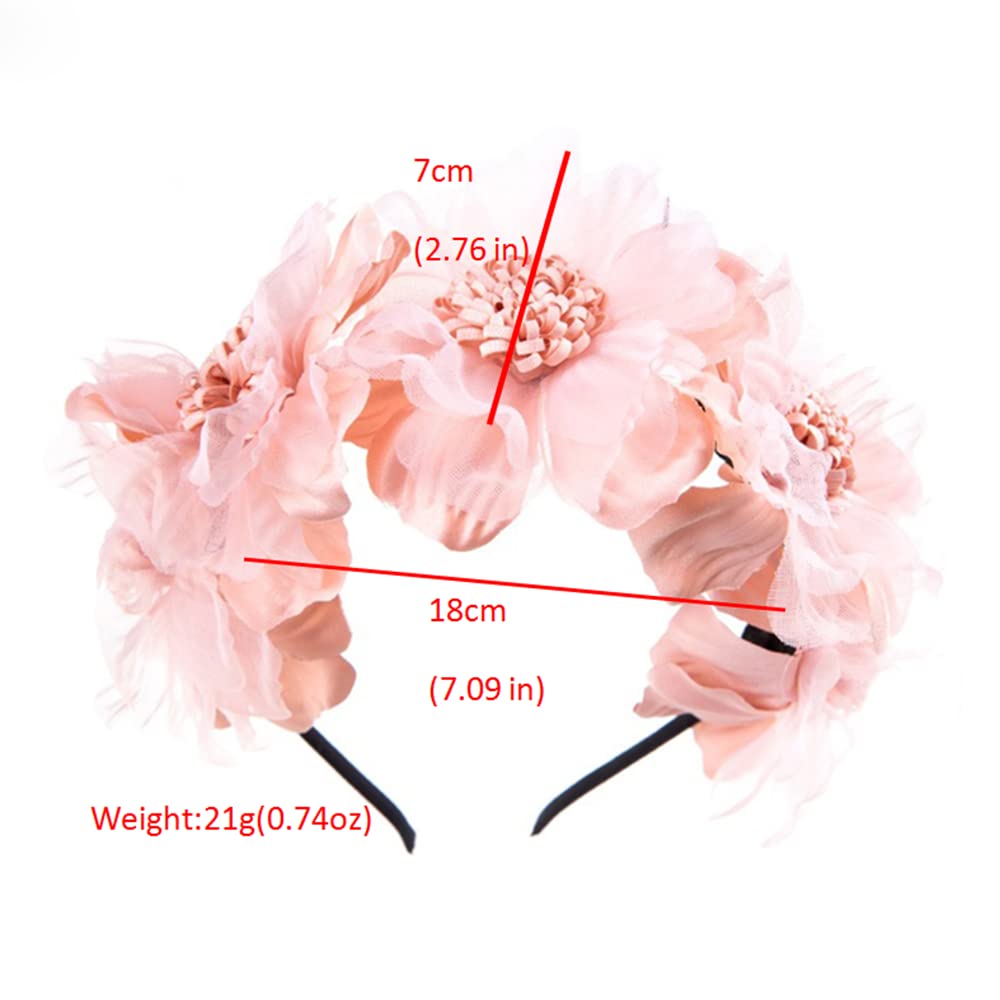 Bethynas headband pink flower cluster, ideal for parties
