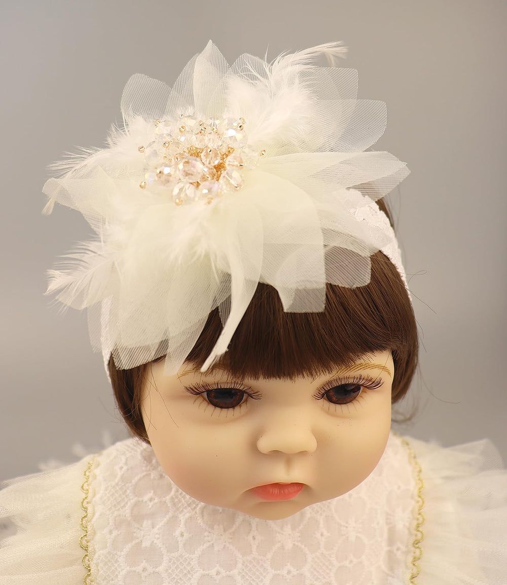 Bethynas newborn headband prop for family photos and christenings