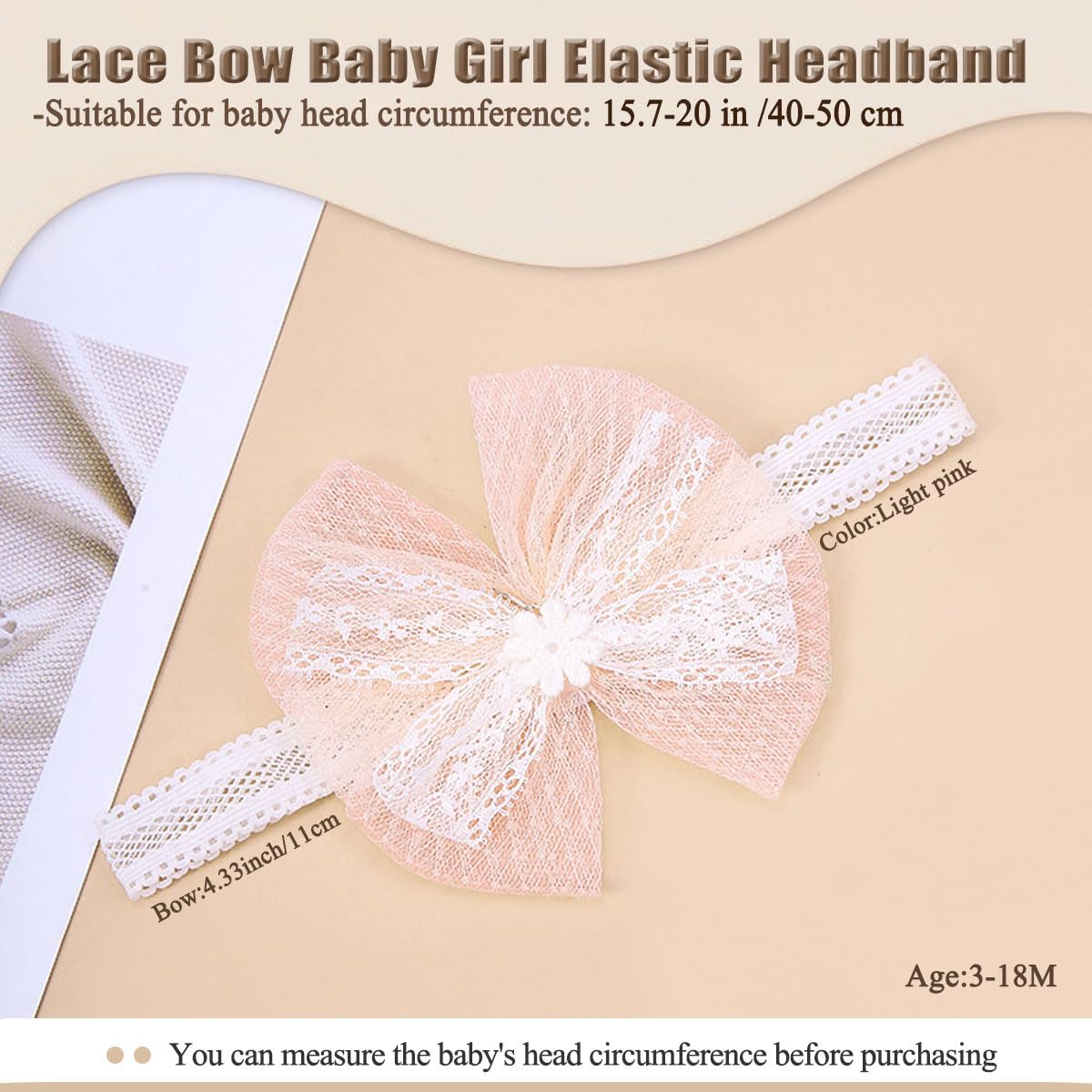 Bethynas size 3-18m headband closeup shows safe non-slip design