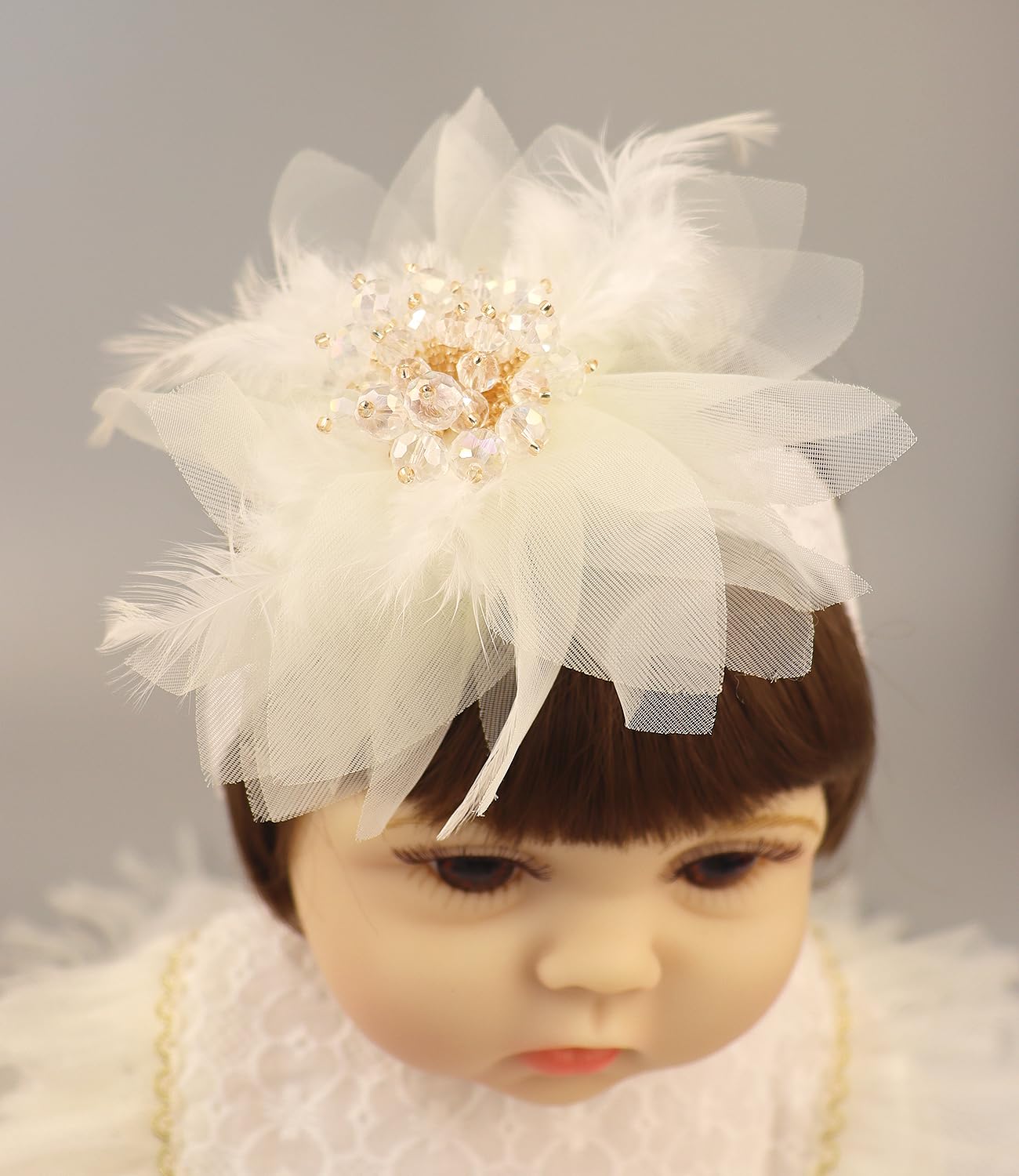 Bethynas lace feather baby accessory for gentle, breathable comfort
