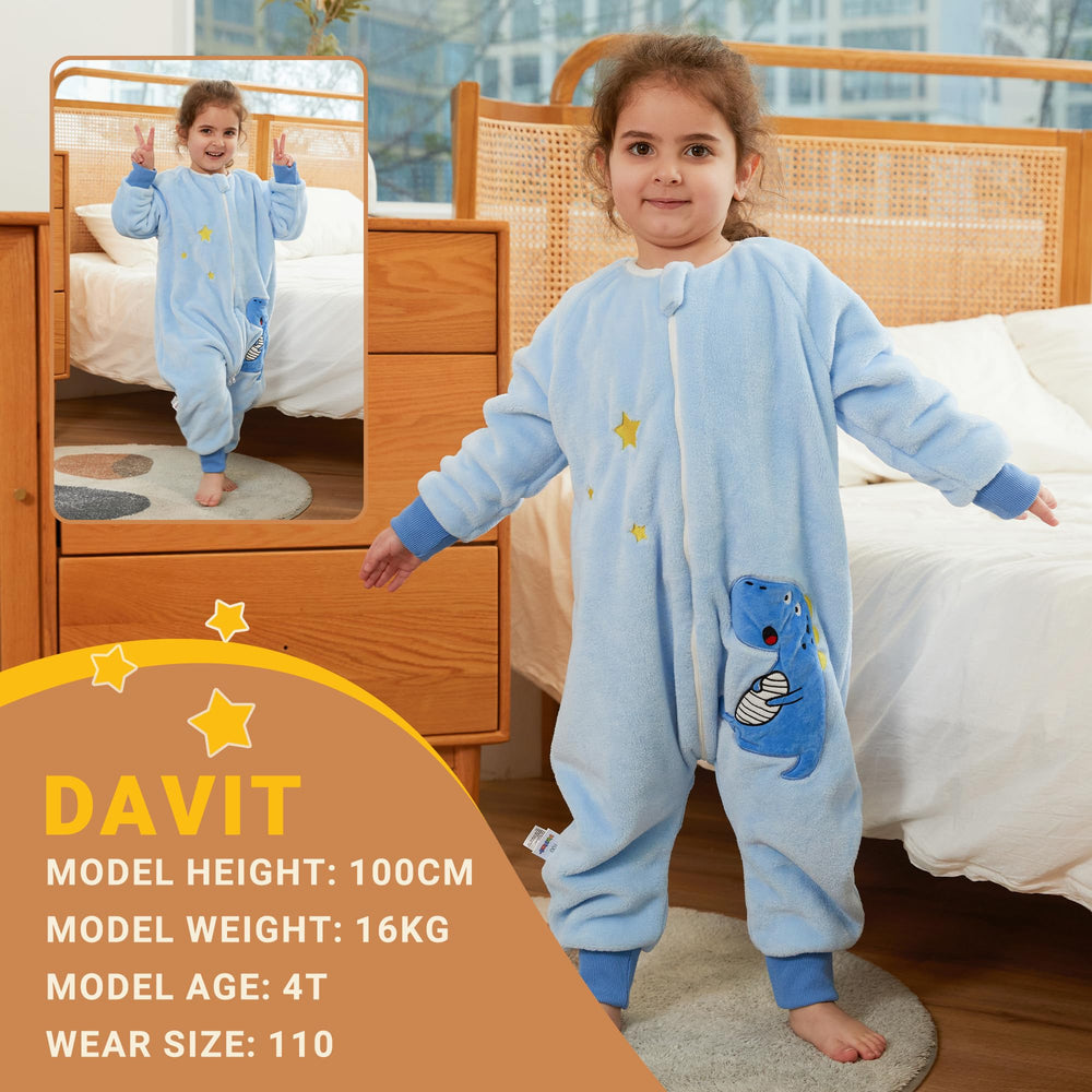 BETTERFUN dinosaur blue sleeping bag reinforced stitching for durable daily wear.
