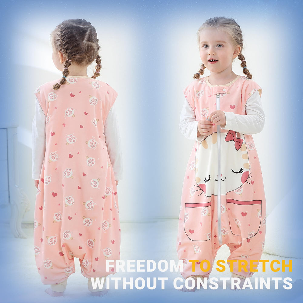 BETTERFUN sleep sack split-leg design encourages crawling and walking.