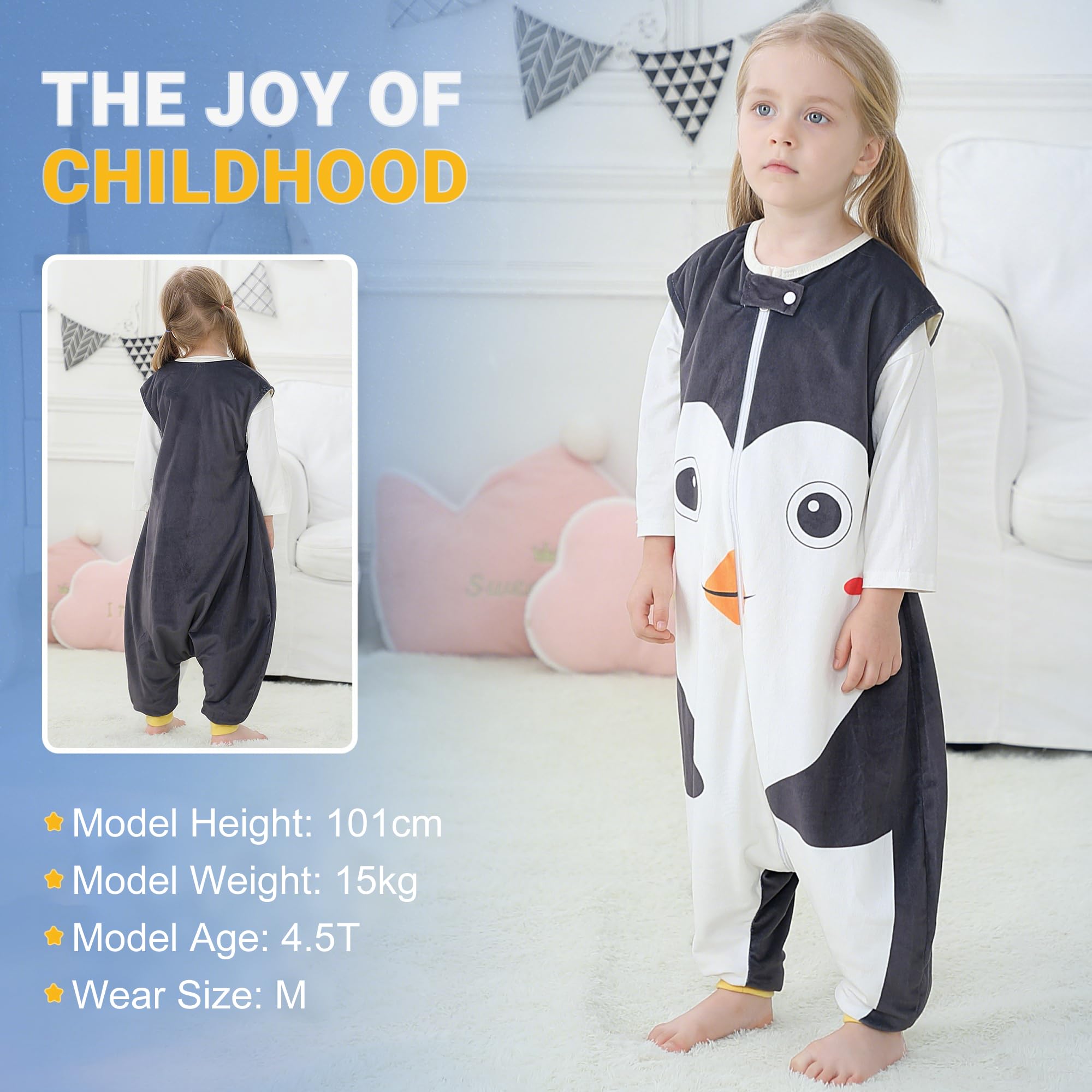 BETTERFUN split-leg design supports crawling and walking while staying warm.