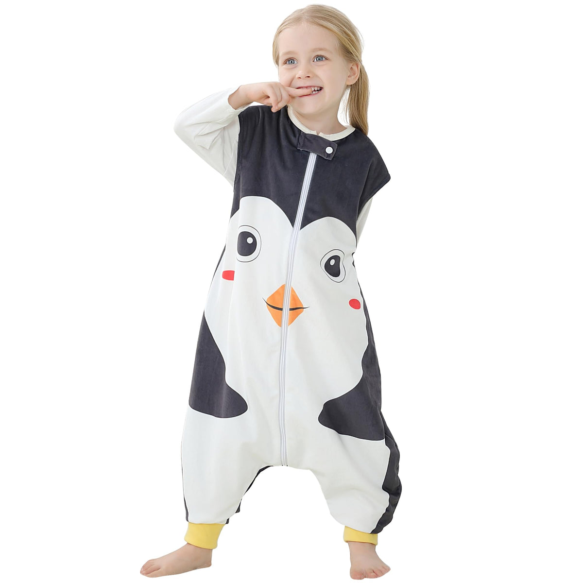 BETTERFUN toddler sleeping sack with feet and penguin print offers warm, breathable comfort for naps.