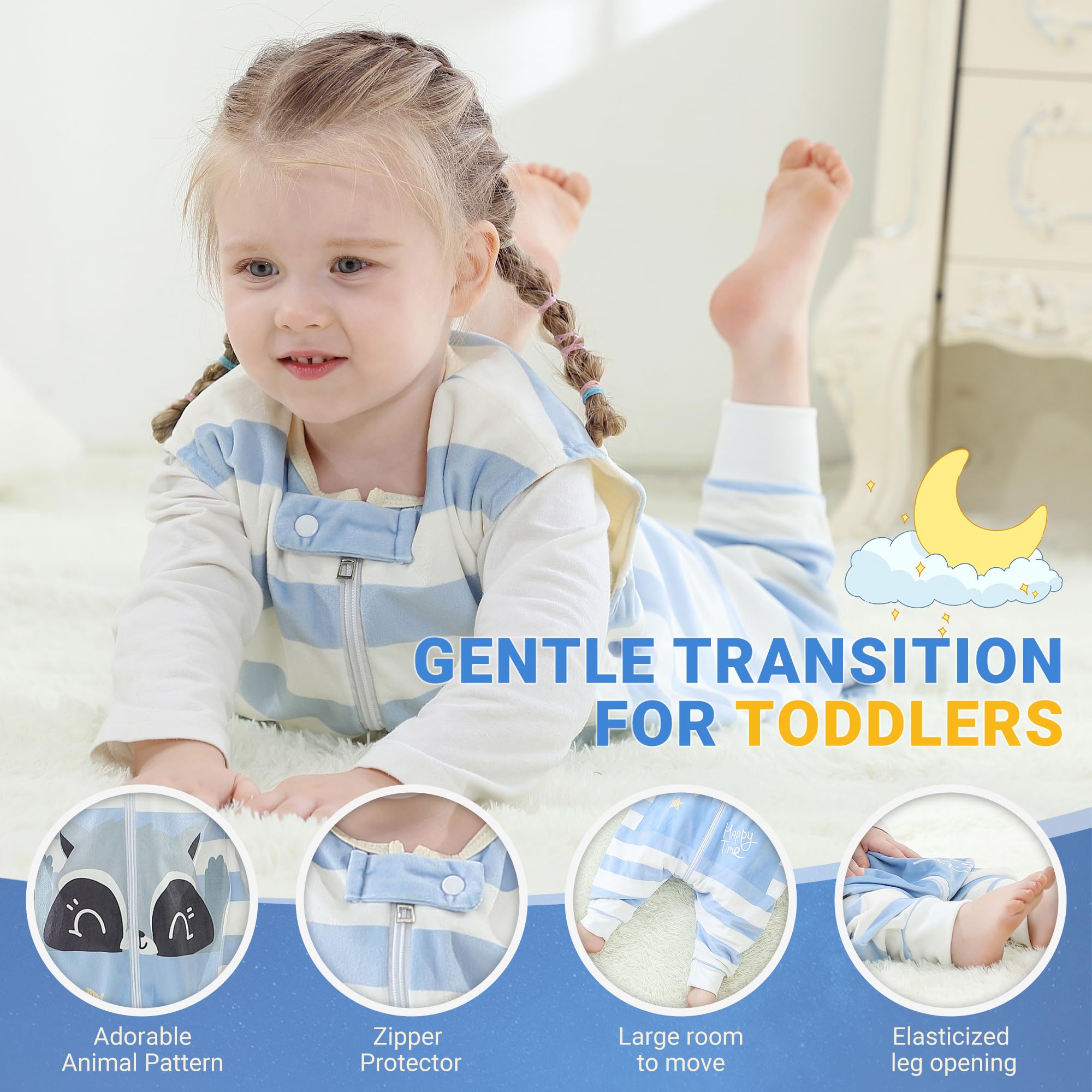 BETTERFUN Split-leg design—smooth transition from swaddling to walking.