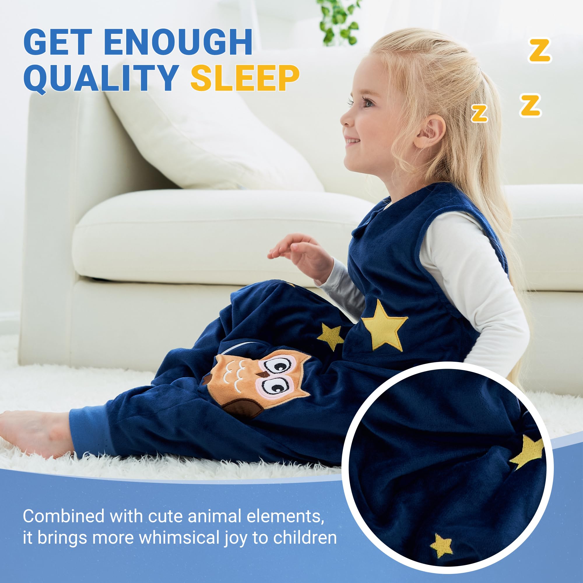BETTERFUN Toddler Sleeping Sack with Feet footed warmth for indoor naps