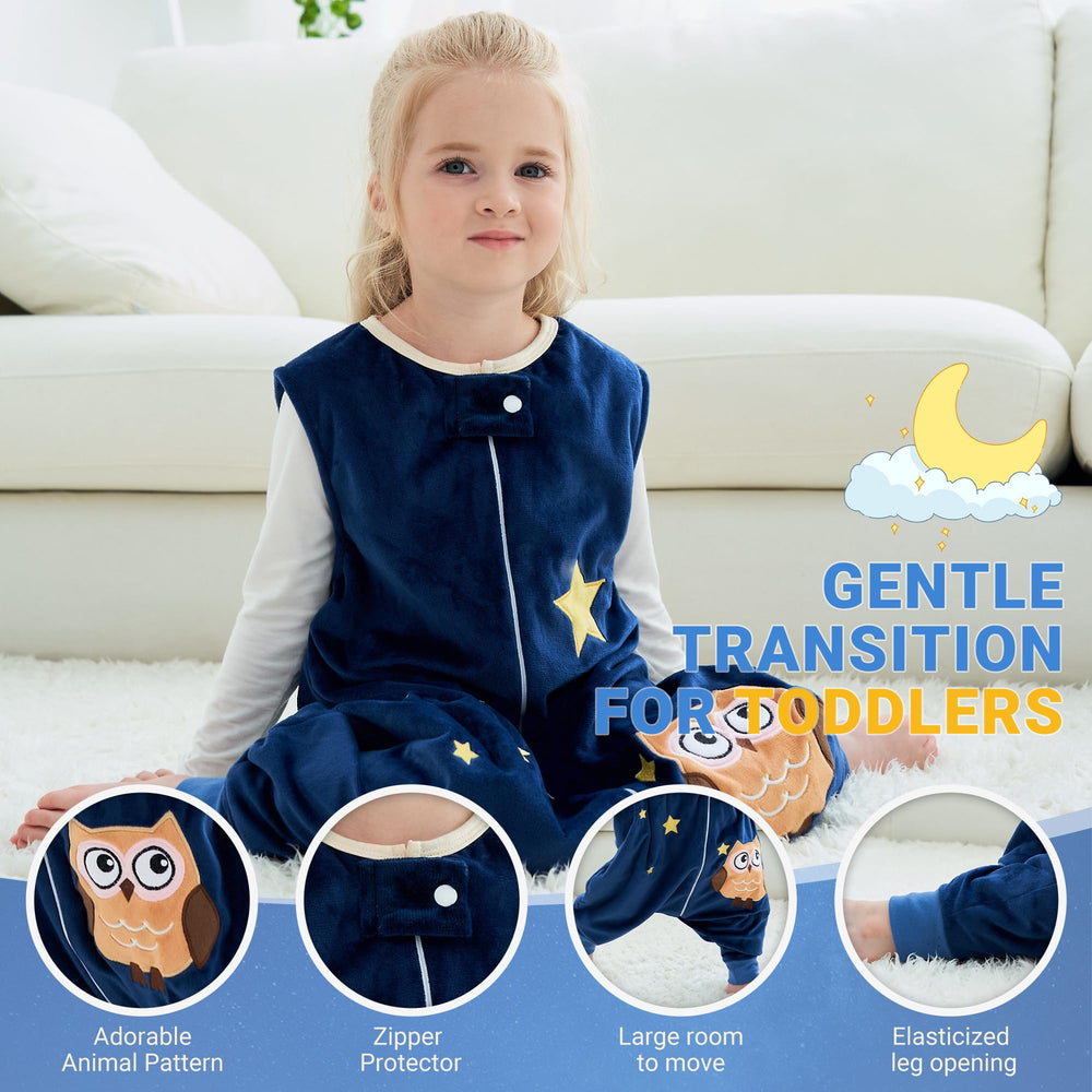 BETTERFUN Toddler Sleeping Sack with Feet roomy crotch area for movement during naps