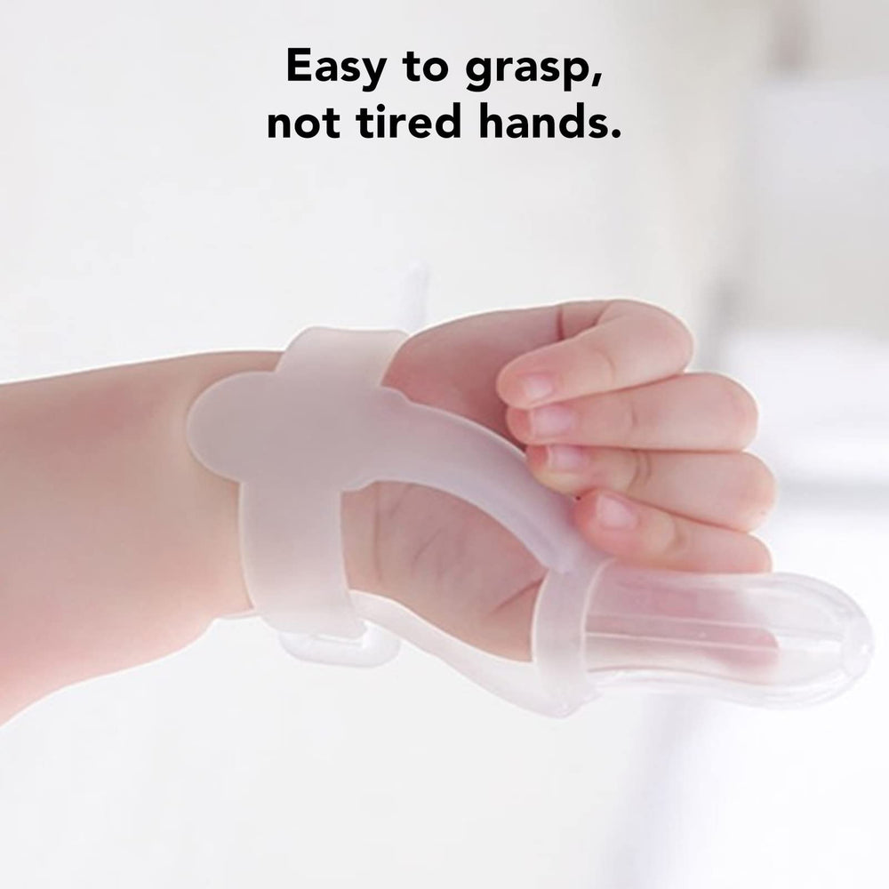 Betued slide-design baby-hand-fit allows easy wearing and removal
