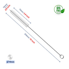 BEUICIRY straw-brush-10mm-diameter reaches narrow openings for thorough bottle cleaning.