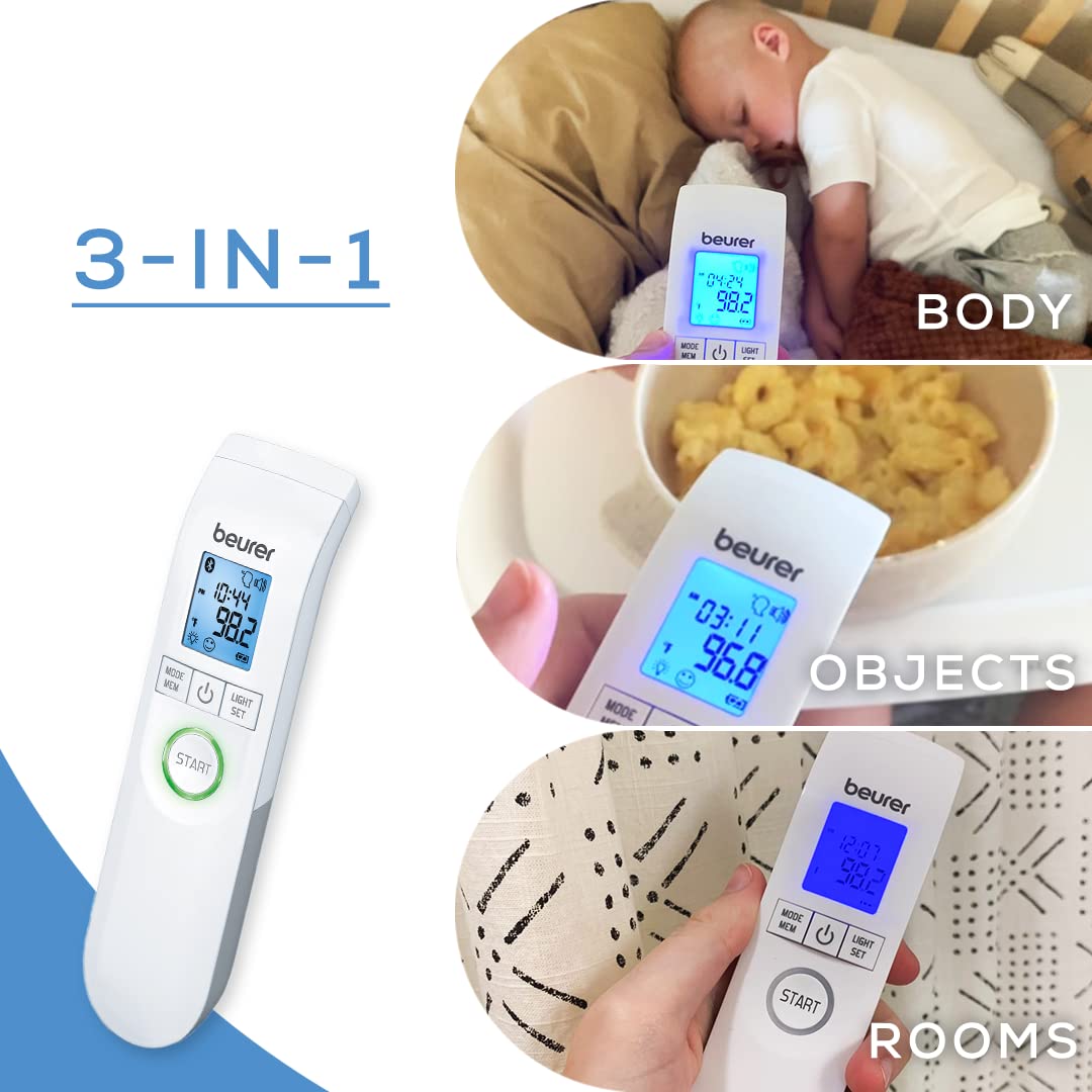 Beurer FT95 object temperature mode helps bottle and surface checks.