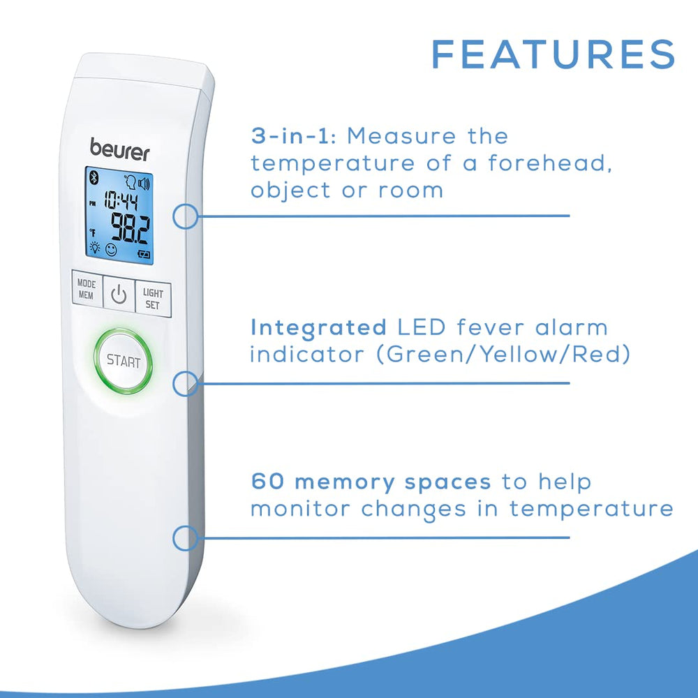 Beurer FT95 XL backlit display for easy reading in the dark.