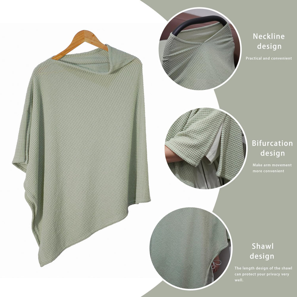 BEWDIO beige nursing cover folded compactly fits into a bag.