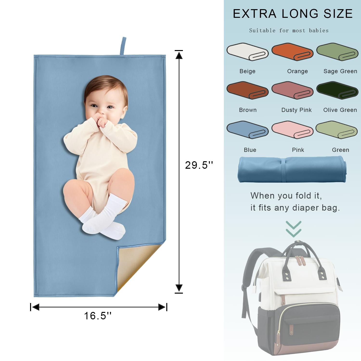 BEWDIO changing pad in use by a novice parent, demonstrating simplicity.