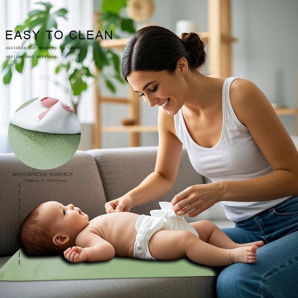 BEWDIO baby changing pad waterproof, durable surface stays clean during changes.