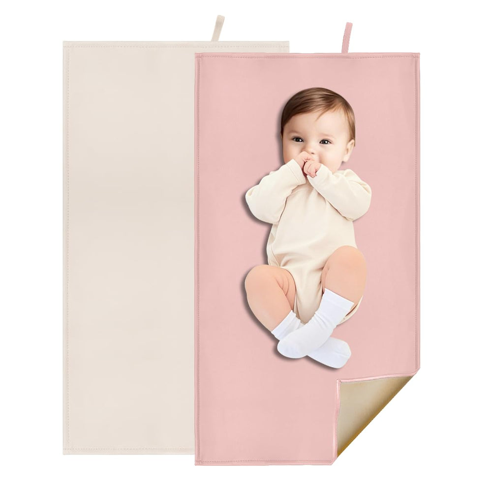 BEWDIO diaper changing pad folded in a diaper bag for on-the-go changing.