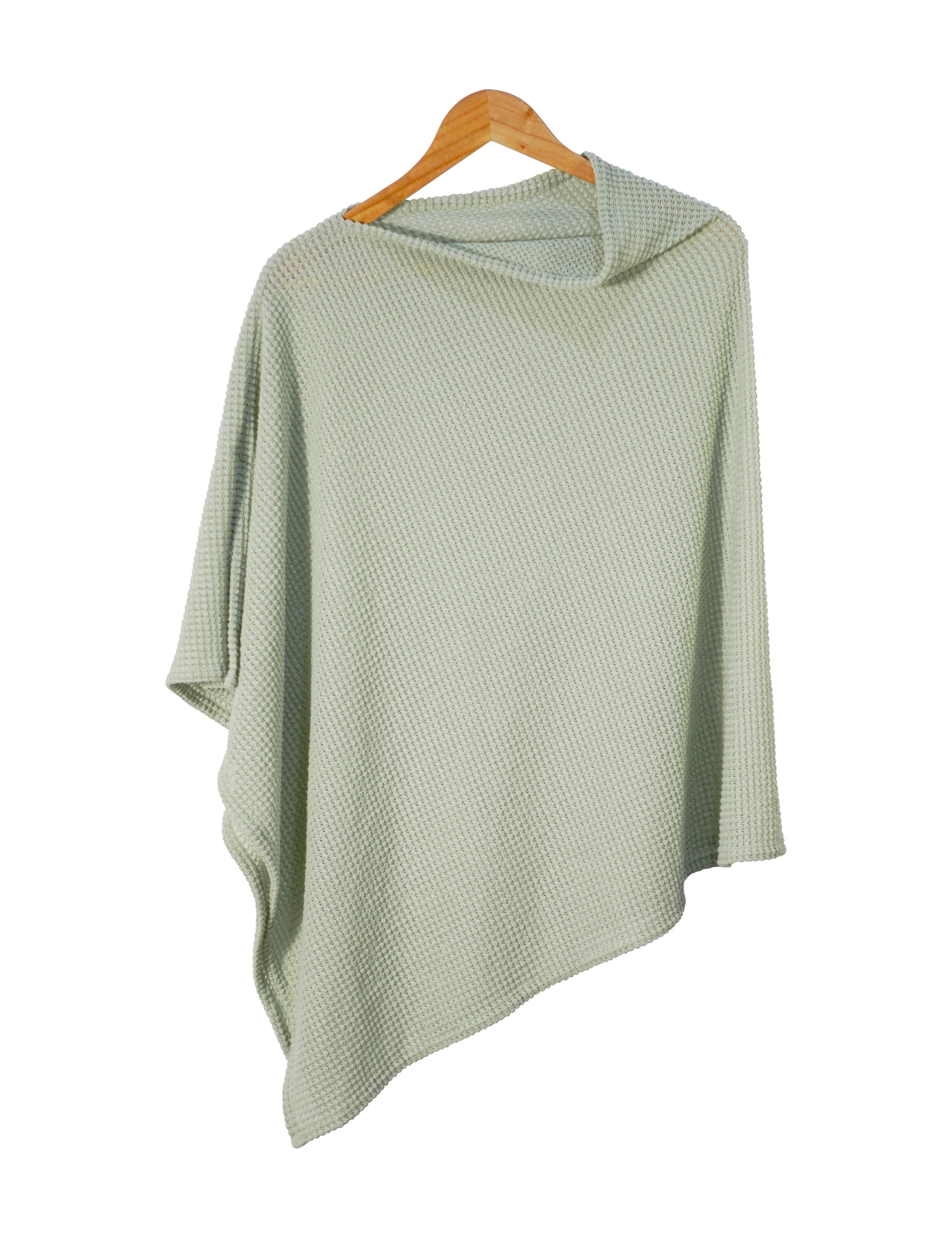 BEWDIO Green Nursing Cover worn as a shawl for private, comfortable breastfeeding.