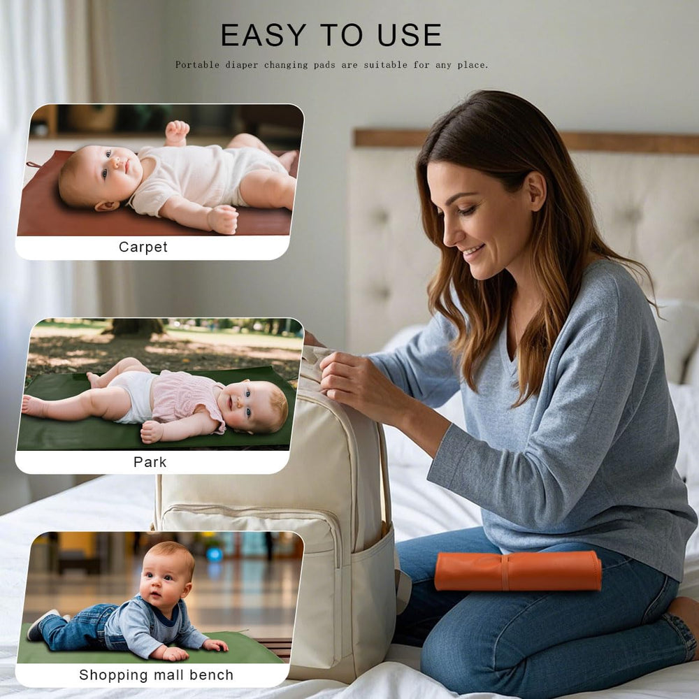 BEWDIO wipeable-changing-mat-surface easy to wipe clean after messes.