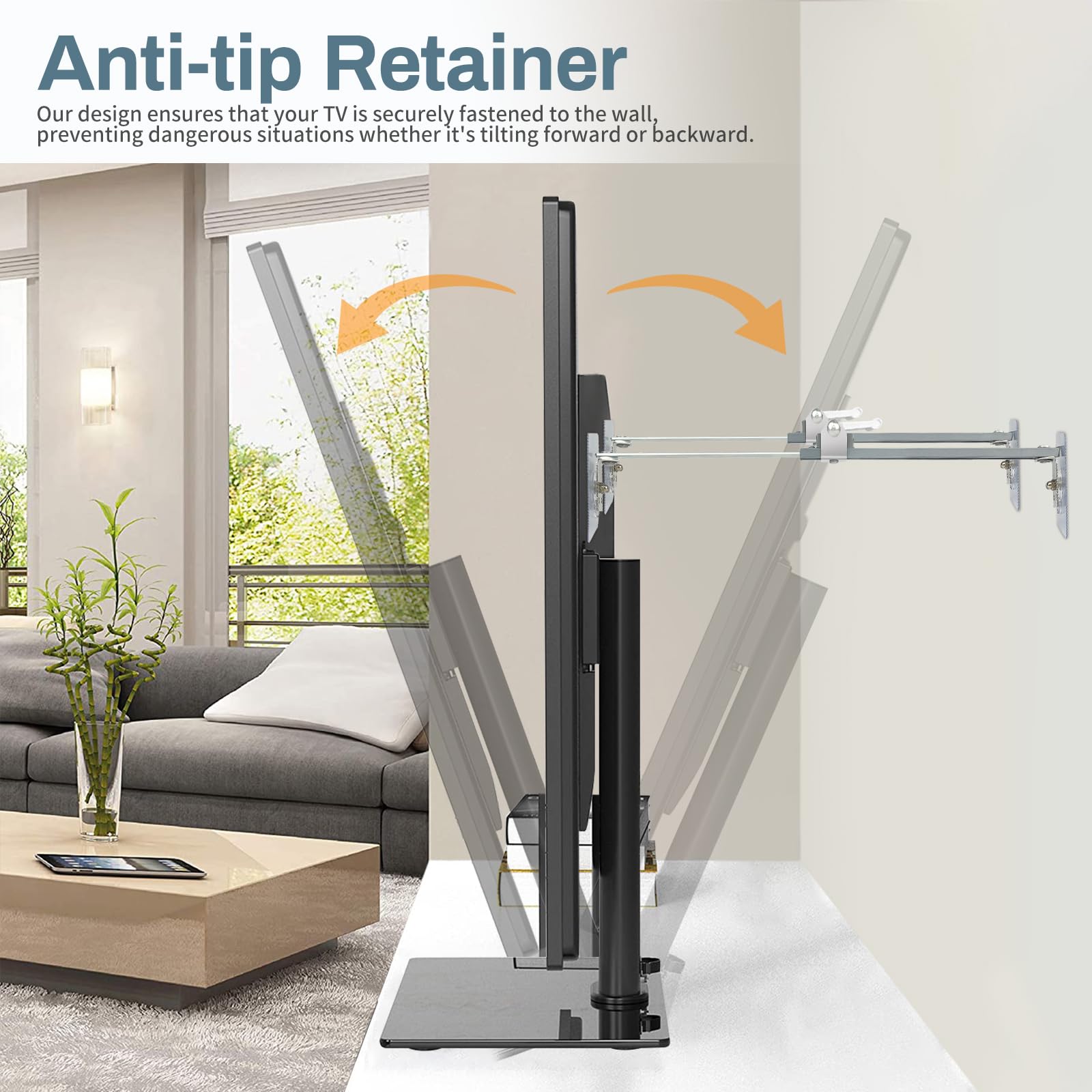 Bezant TV safety straps secure the TV to the wall for safer viewing.