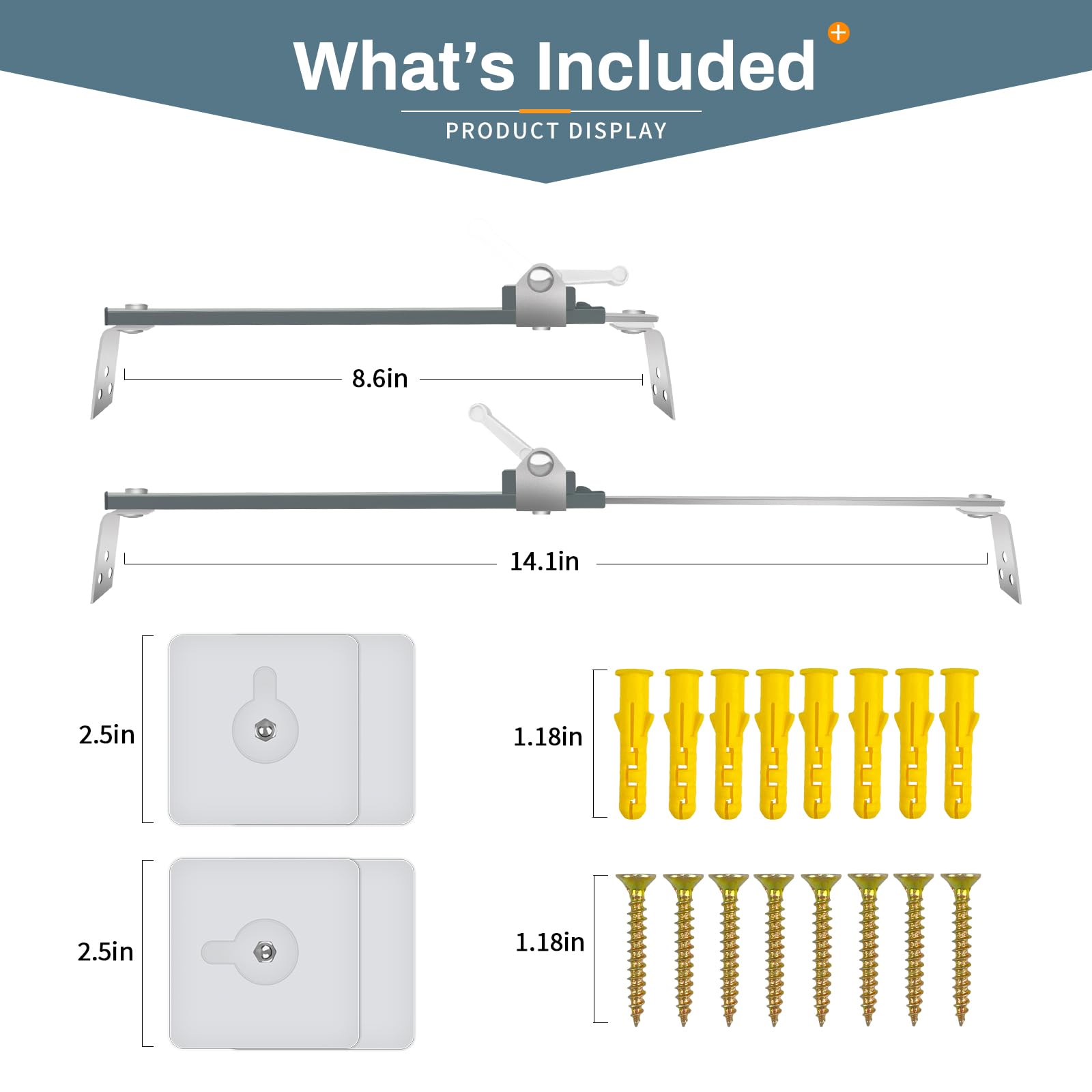 Bezant two-pack TV anchors provide adjustable length for varied distances.