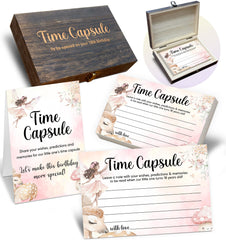 BEZBEX baby time capsule box cover with Fairy Garden design, ideal keepsake decor.