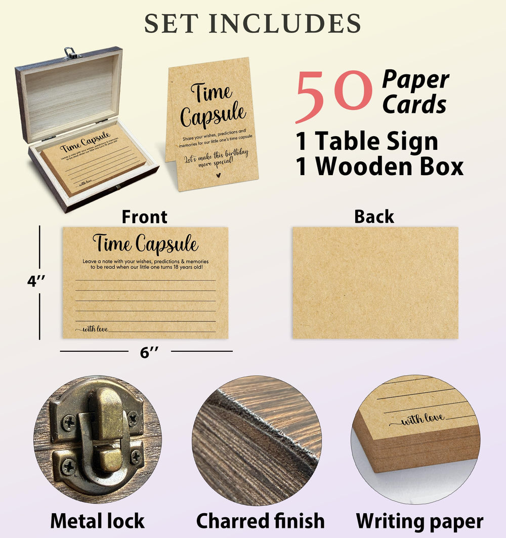 BEZBEX Baby Time Capsule wishes cards spread for guest messages and reflections