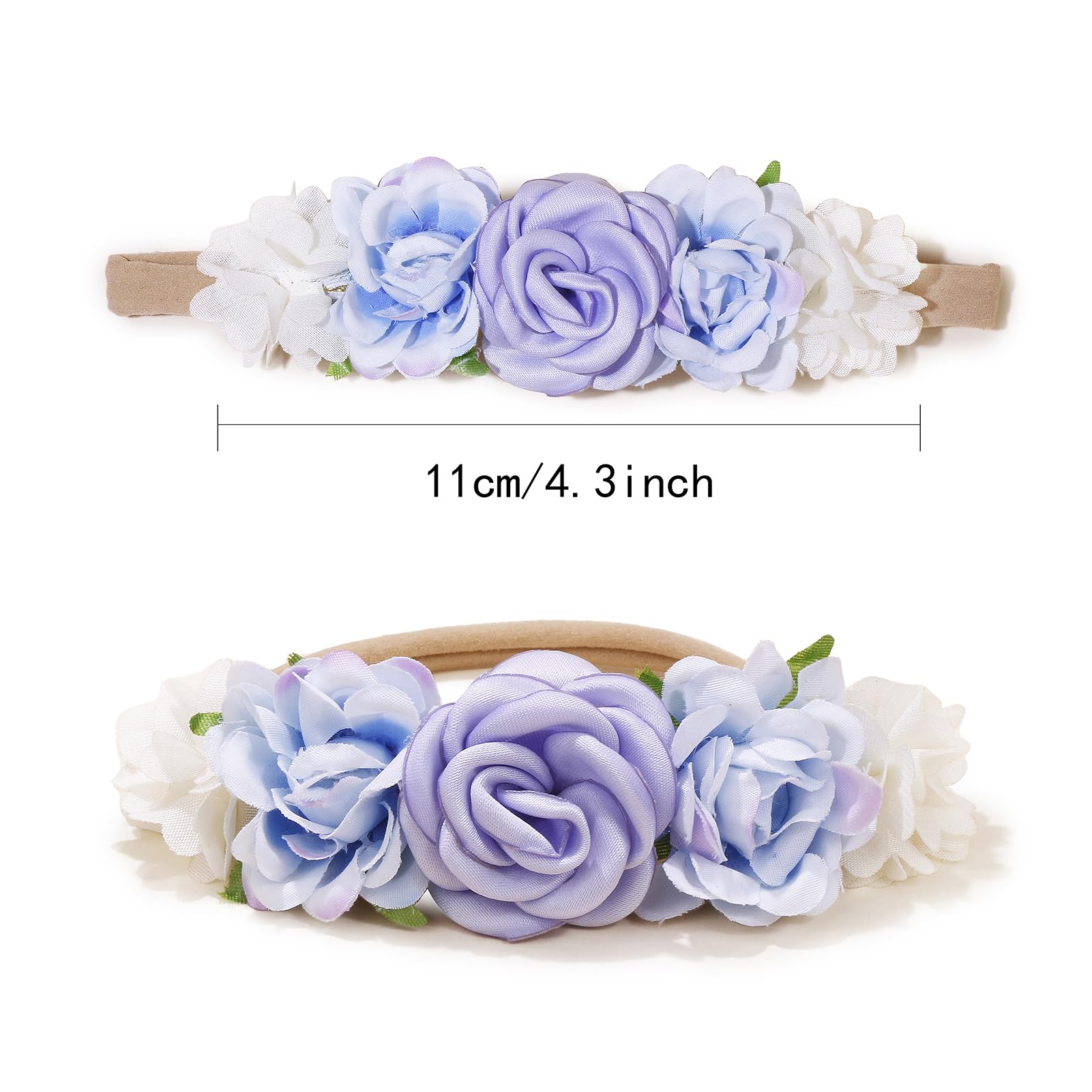 BFNAAgirl adjustable headband stretches from 14 to 22 inches for growing babies.