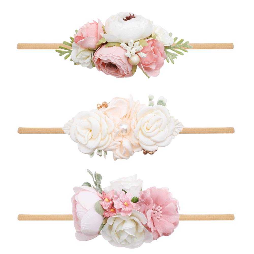 BFNAAgirl floral headband soft-material for gentle baby comfort.