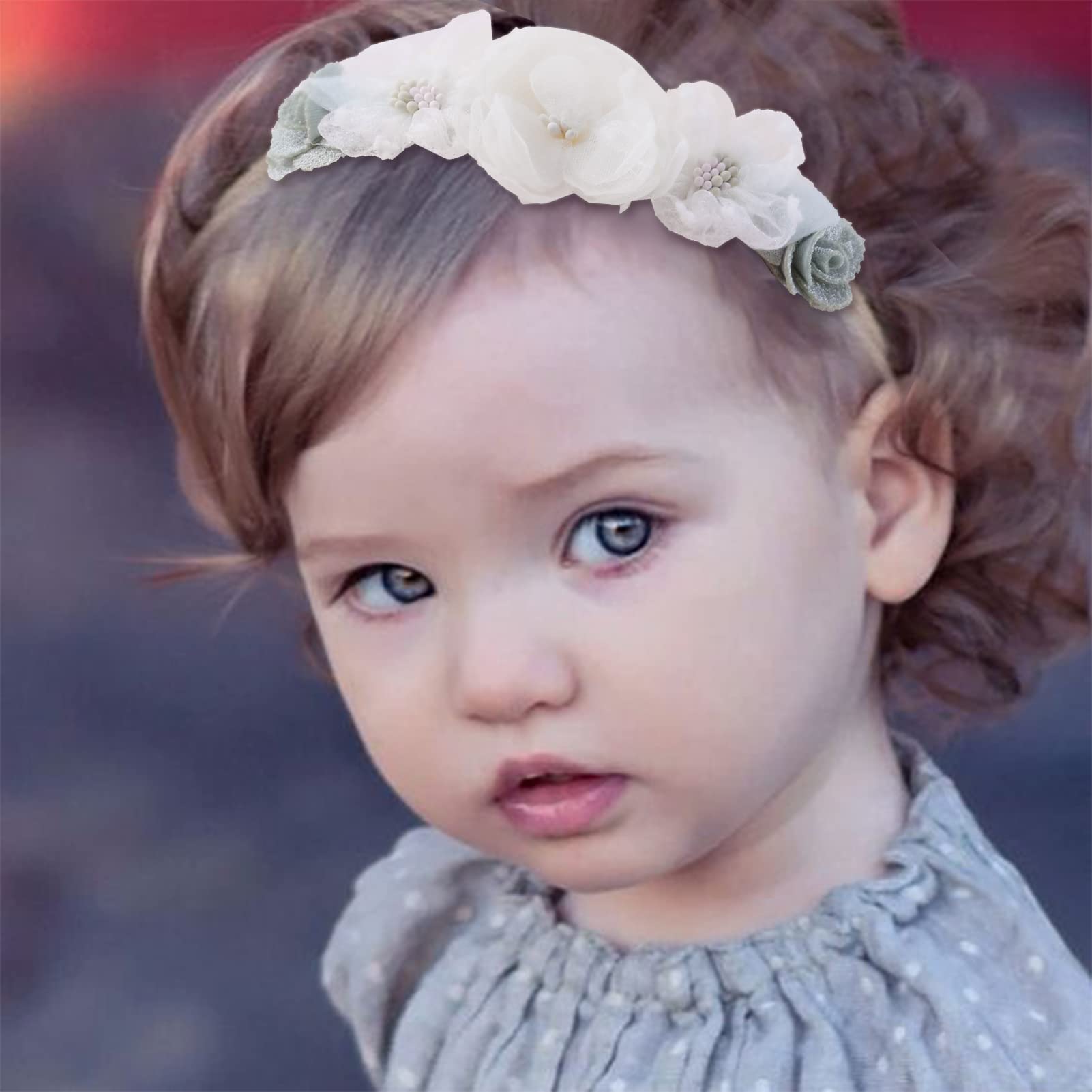 BFNAAgirl headbands worn with baby outfits; smooth comfort all day