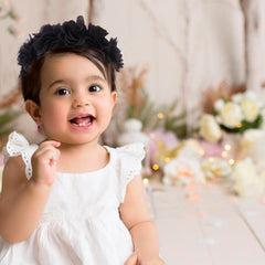 BFNAAgirl BF-XKFD002 adjustable floral headband fits ages 1-12 with stretch