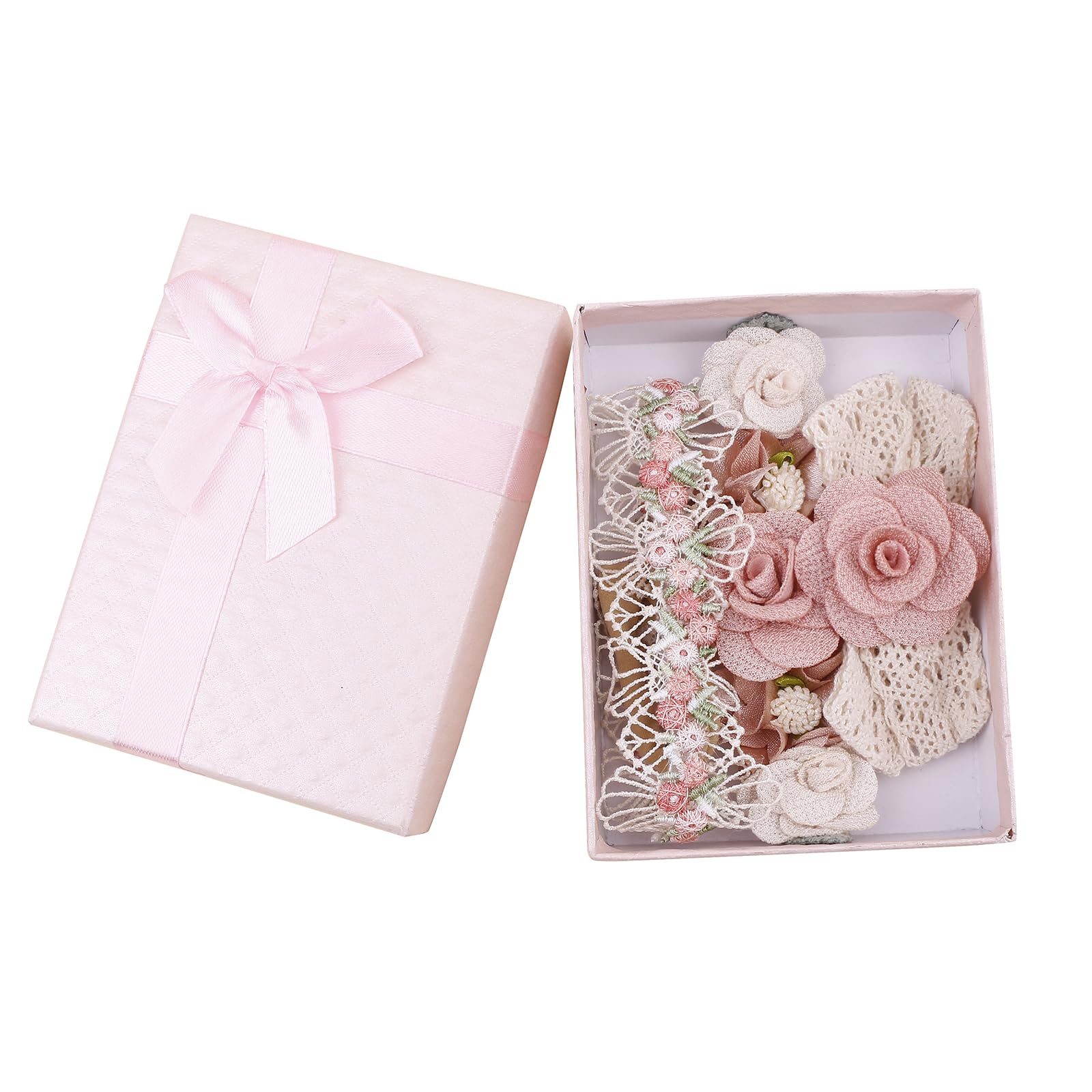 BFNAAgirl boxed gift set of 3 floral headbands for gifting.